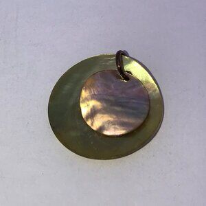 Yellow Round Black Lip Shell Pendant